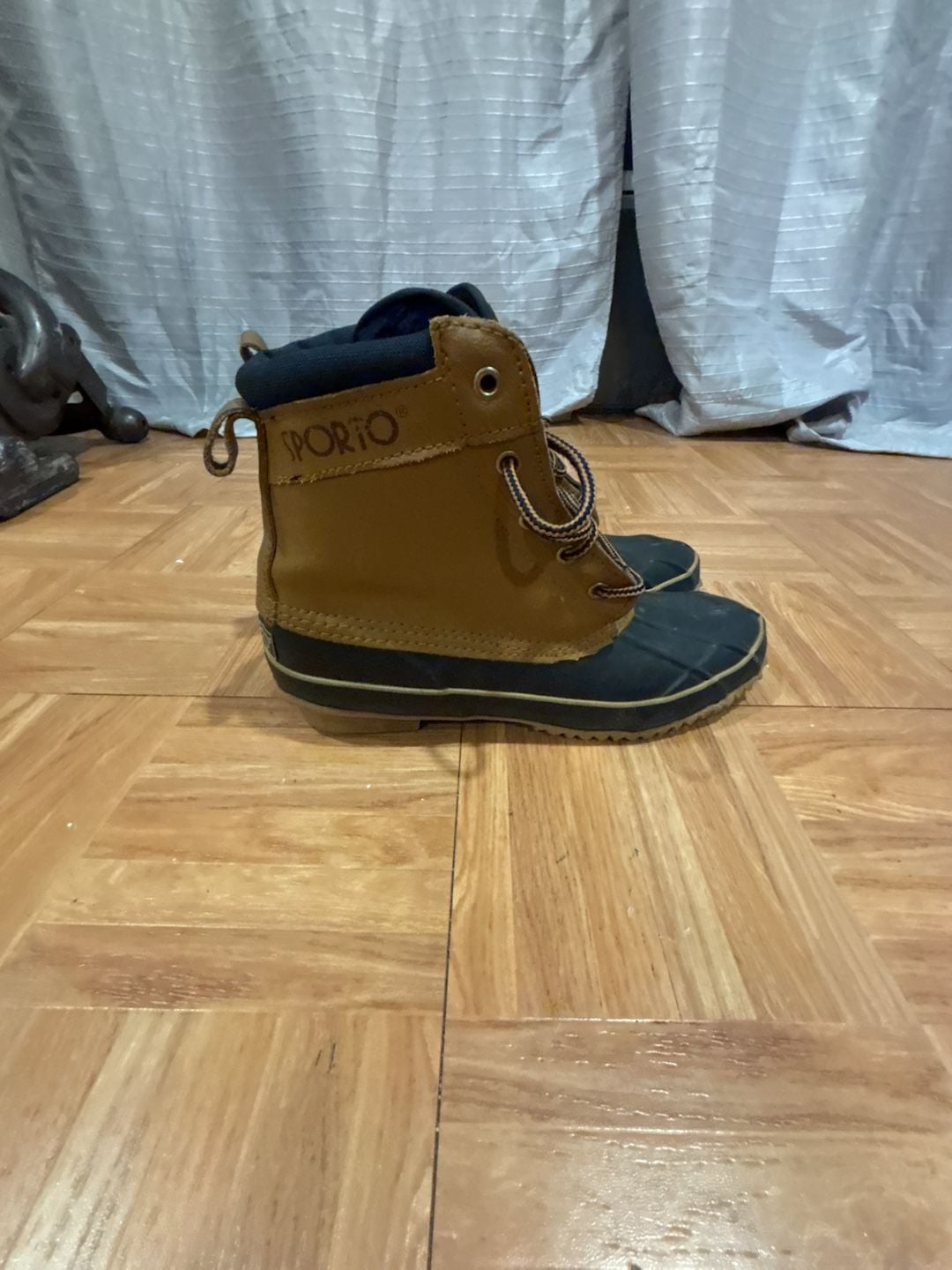 Sporto Kennebunk Duck Boots Size 8 Tan Black Thermolite Insulated 4