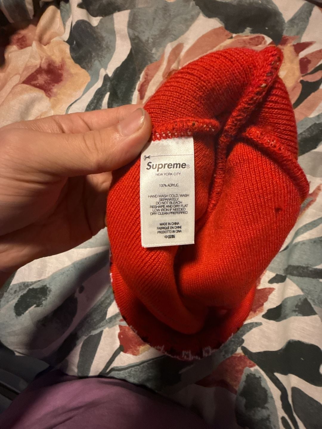 Supreme Bandana Big Logo Beanie Red FW24 4