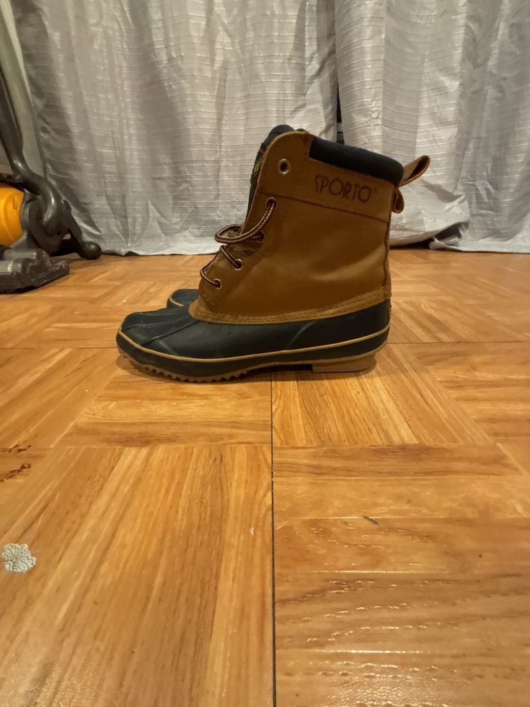 Sporto Kennebunk Duck Boots Size 8 Tan Black Thermolite Insulated 7