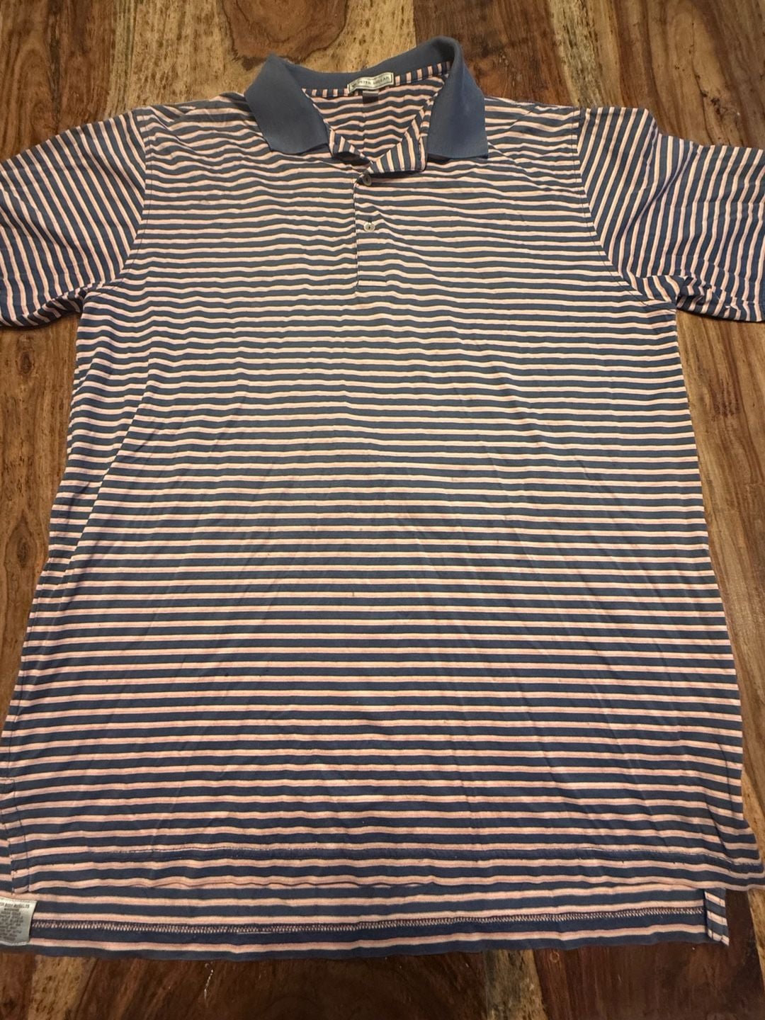 Peter Millar Striped Polo Shirt Size L Blue Pink 2