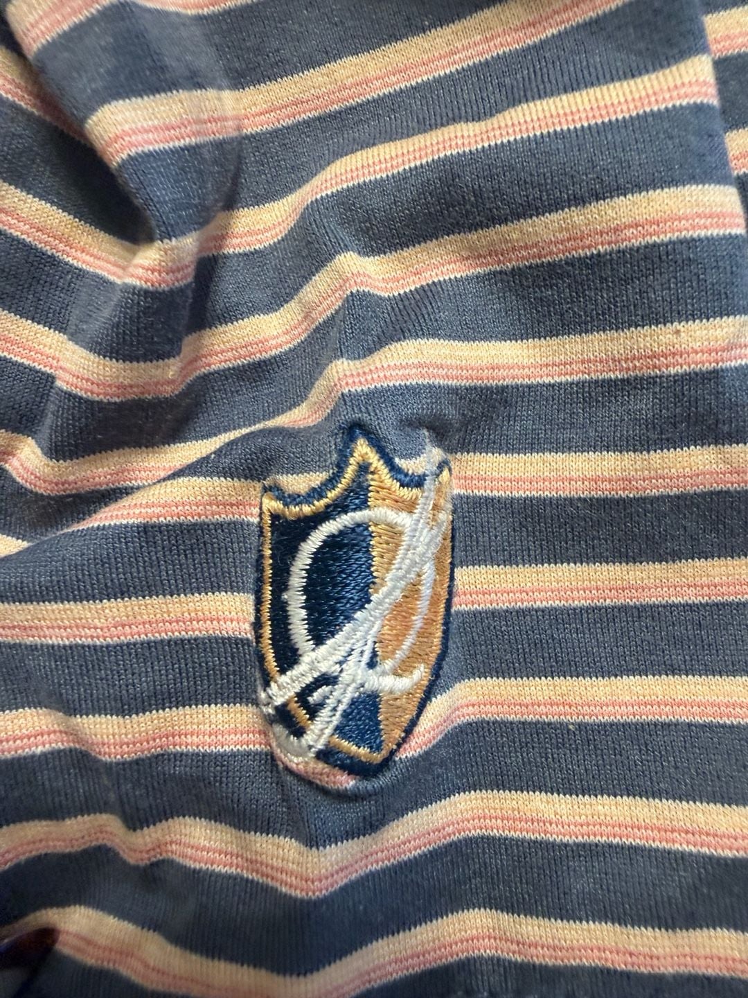 Peter Millar Striped Polo Shirt Size L Blue Pink 7