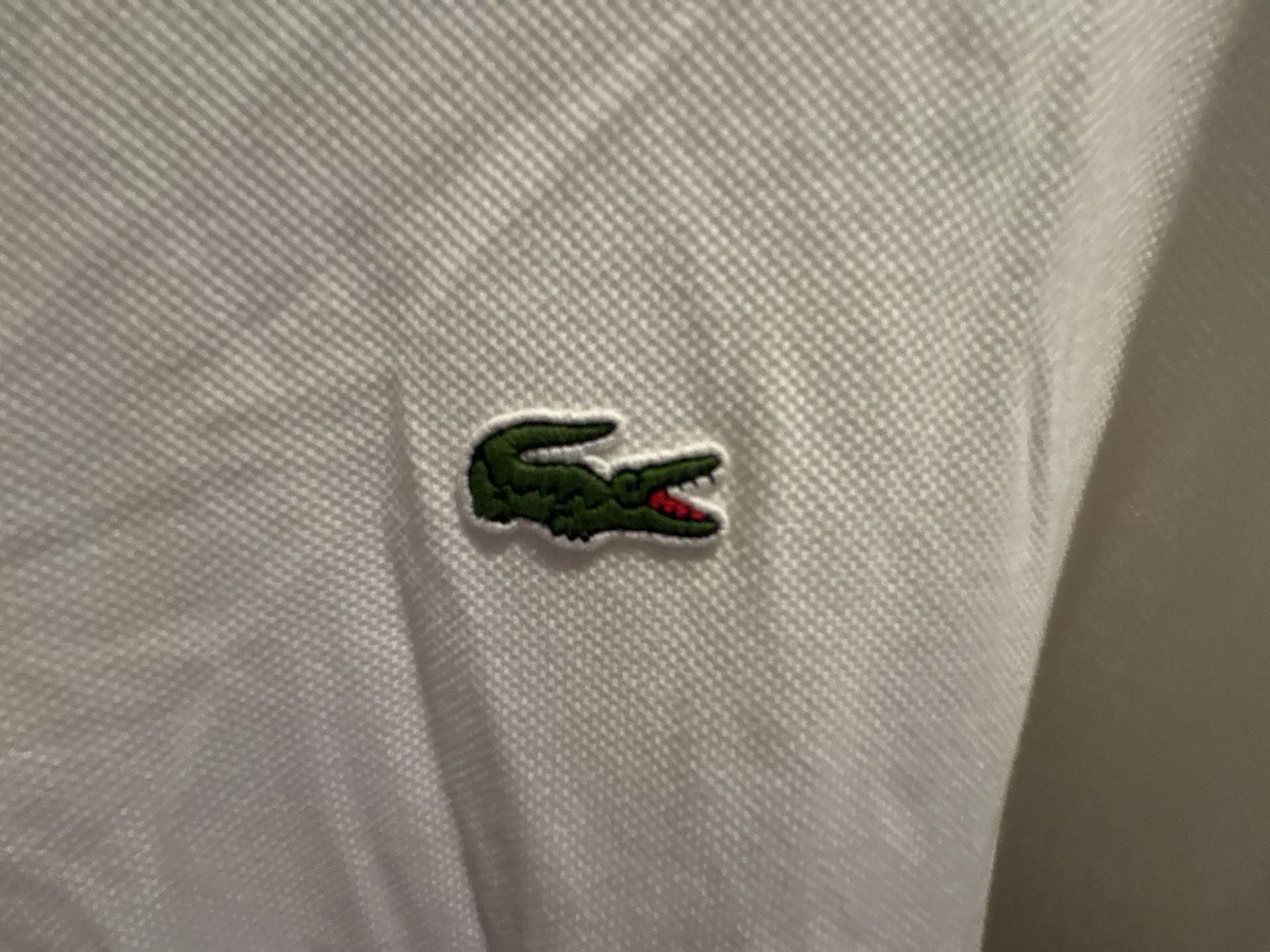 Lacoste Polo Size 6 White Cotton Short Sleeve Shirt 4