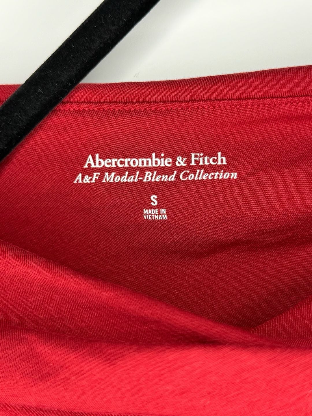 Abercrombie & Fitch One Shoulder Long Sleeve Top Size S Red Modal Blend 4