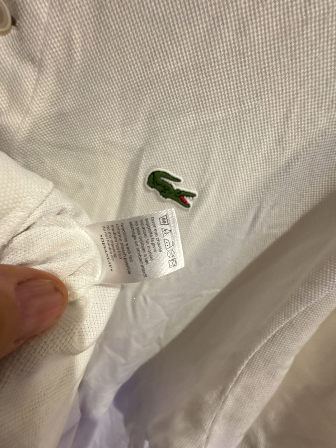 Lacoste Polo Size 6 White Cotton Short Sleeve Shirt 6