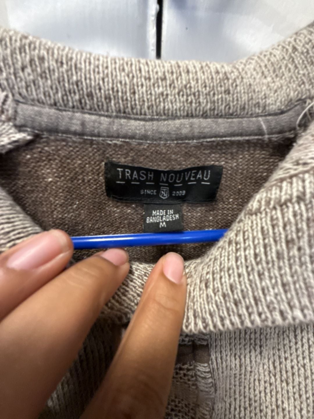 Trash Nouveau Toggle Sweater Size M Tan Brown Collar 5