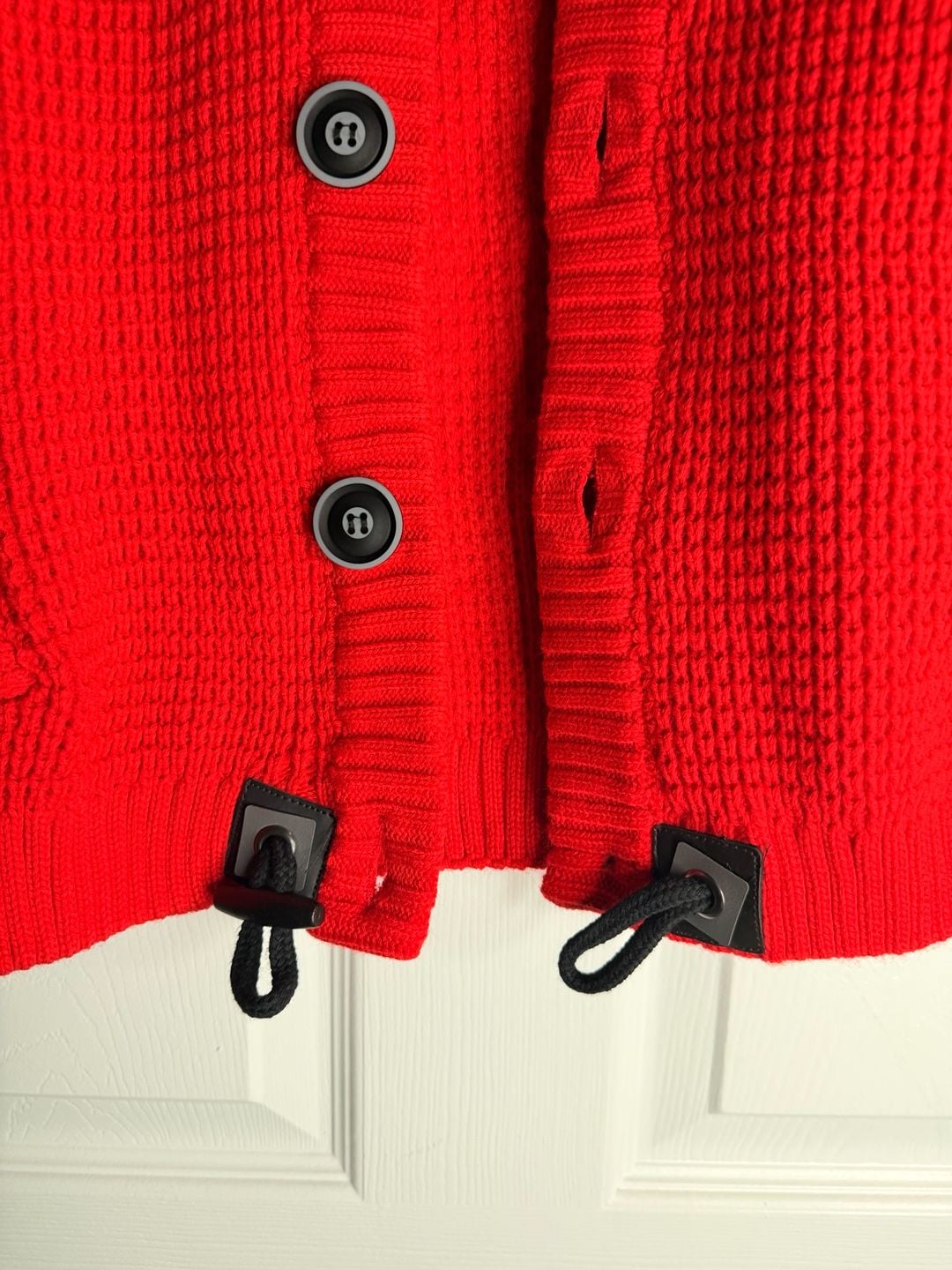 Suslo Couture KSW 512 Sweater Size 16-18 Red Knit Button Toggle 4