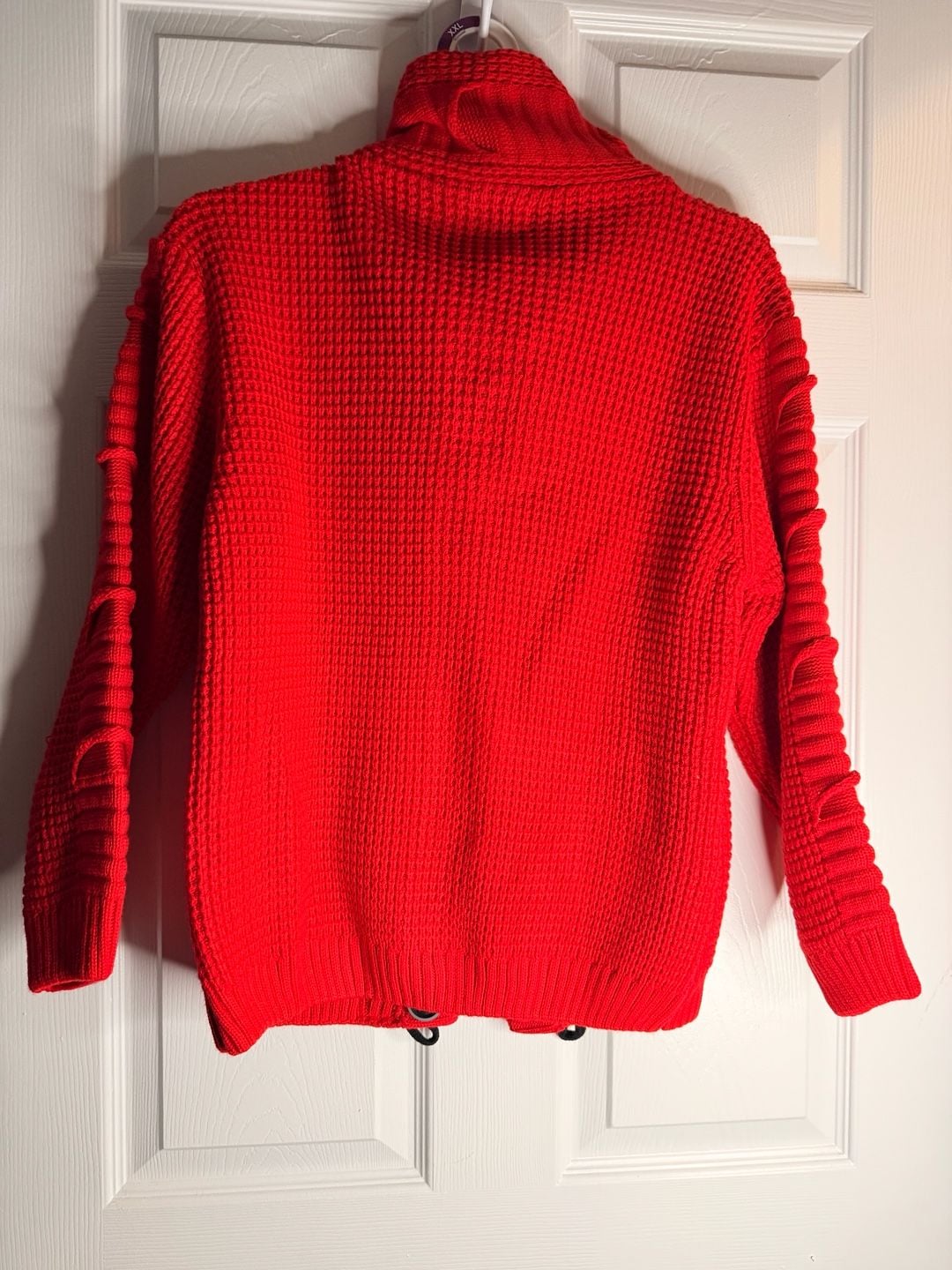 Suslo Couture KSW 512 Sweater Size 16-18 Red Knit Button Toggle 5