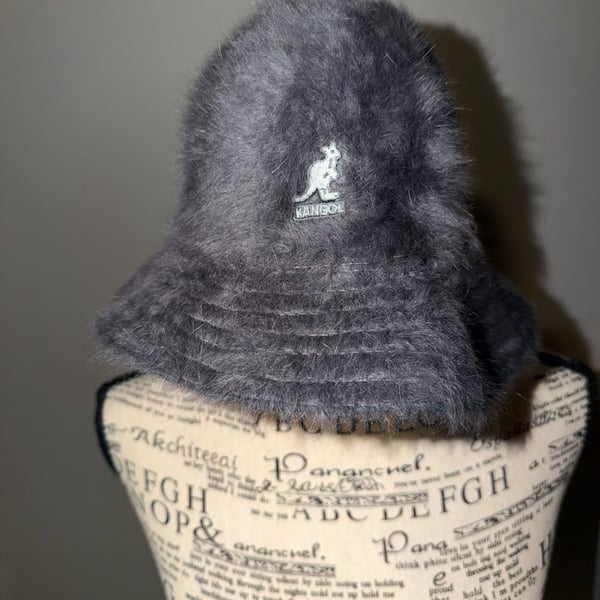 Vintage Kangol Furgora Bucket Hat Size Small Blue Gray Fuzzy Angora NWT