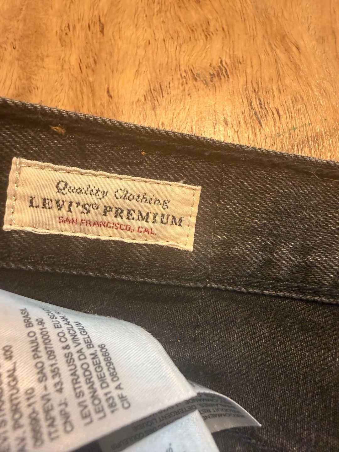 Levi's 501 Premium Cut Off Denim Shorts Black Distressed Frayed 4