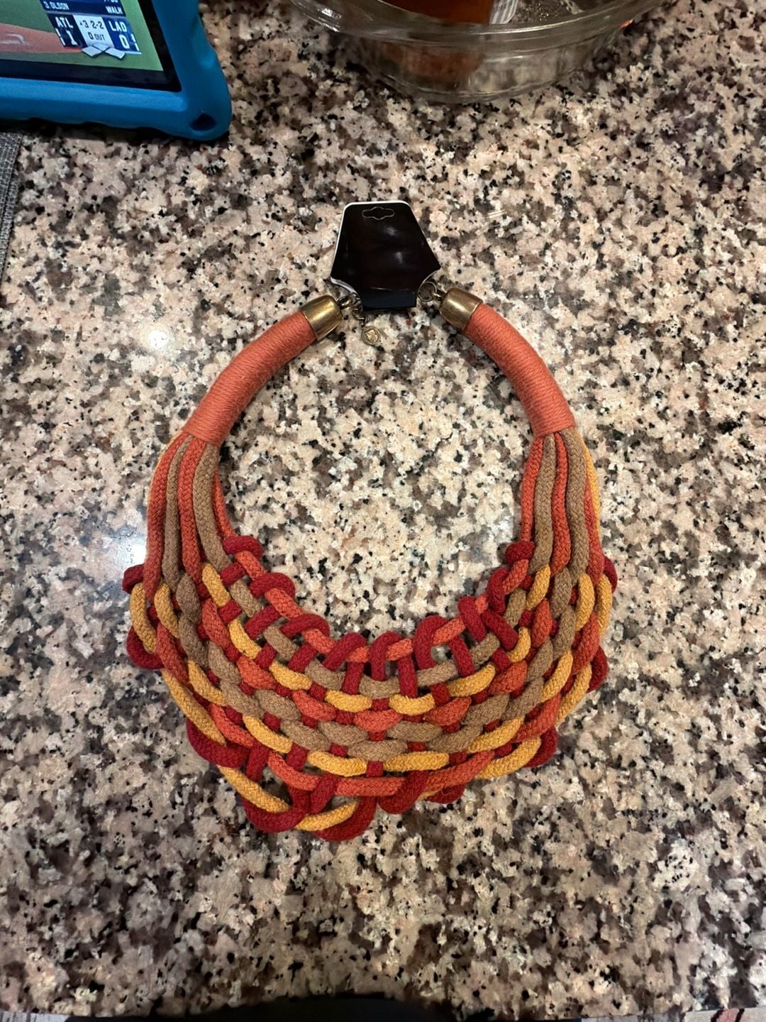 Unbranded Woven Rope Statement Necklace Fall Colors 2
