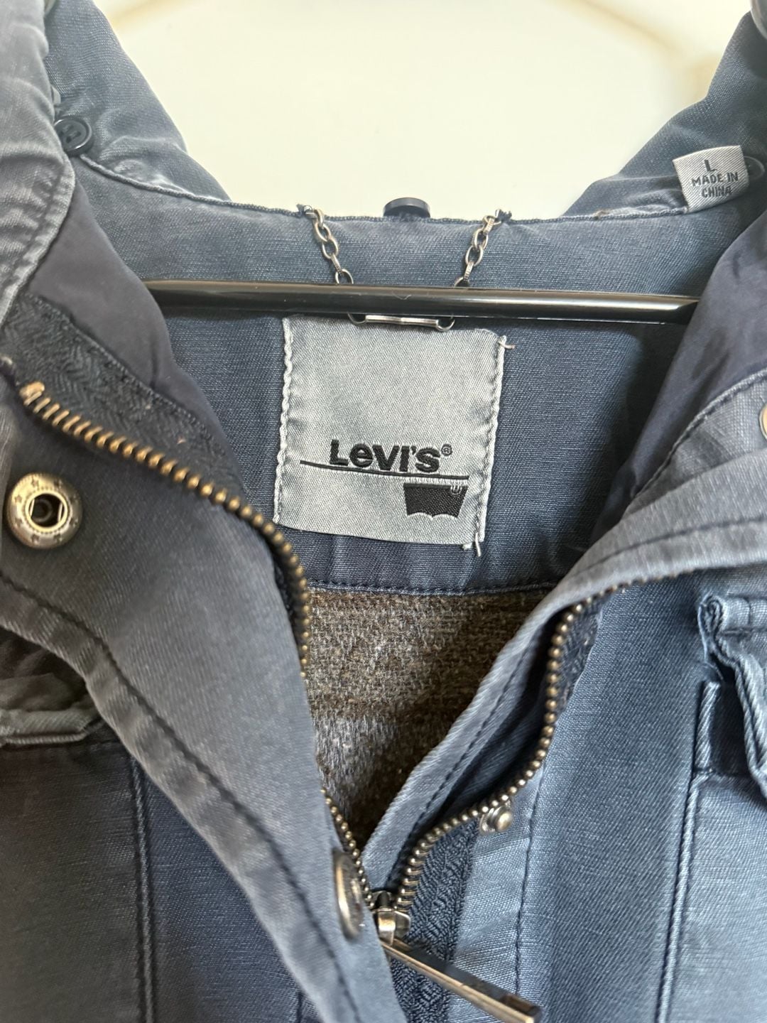 Levi's Utility Jacket Size L Navy Blue Canvas Military 3