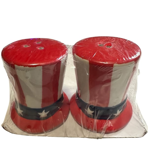Old East Main Co. Patriotic Uncle Sam Hat Salt and Pepper Shakers