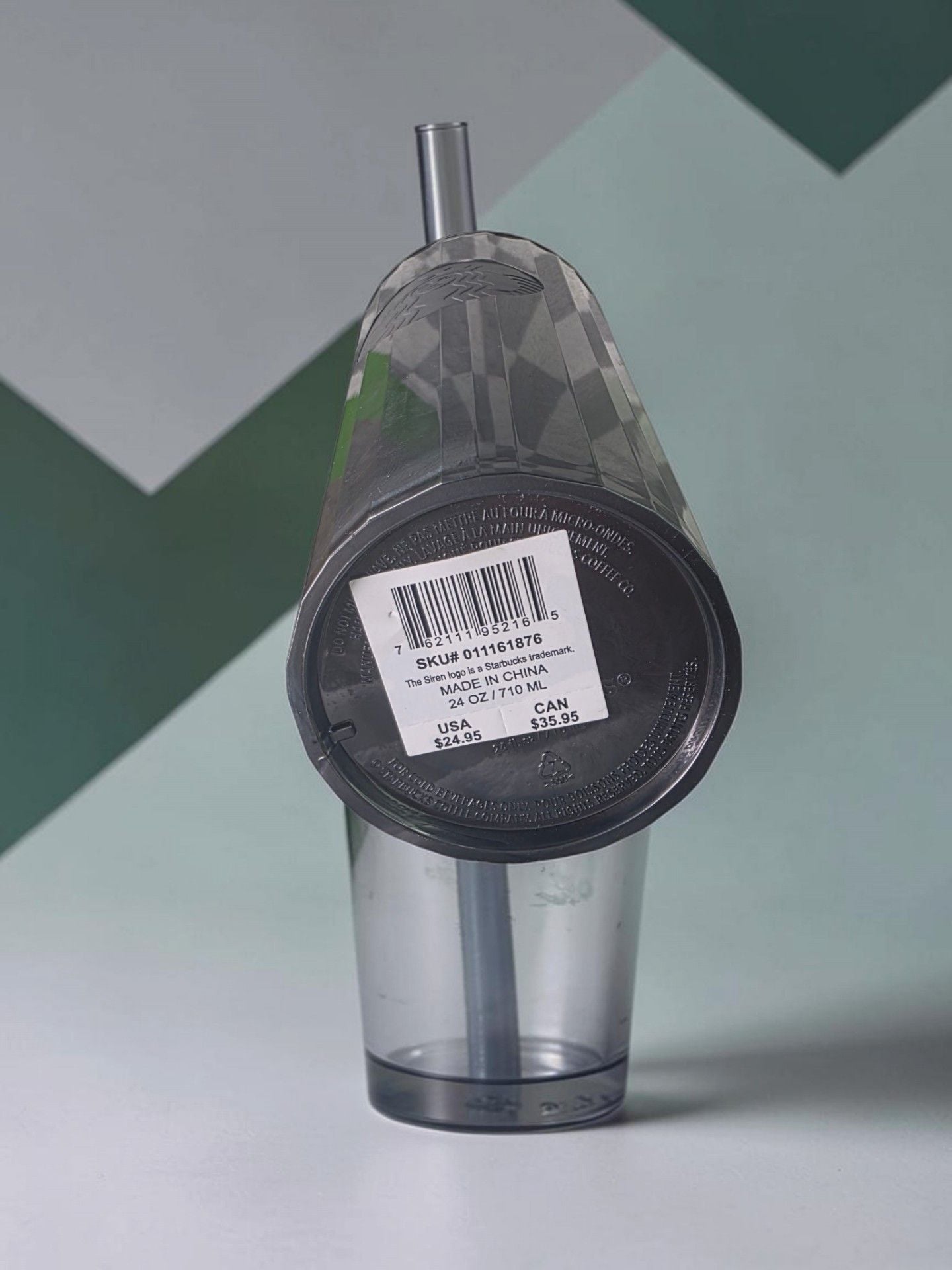 Starbucks Cold Tumbler 24 OZ Black Pearl Marbled Pleated 5