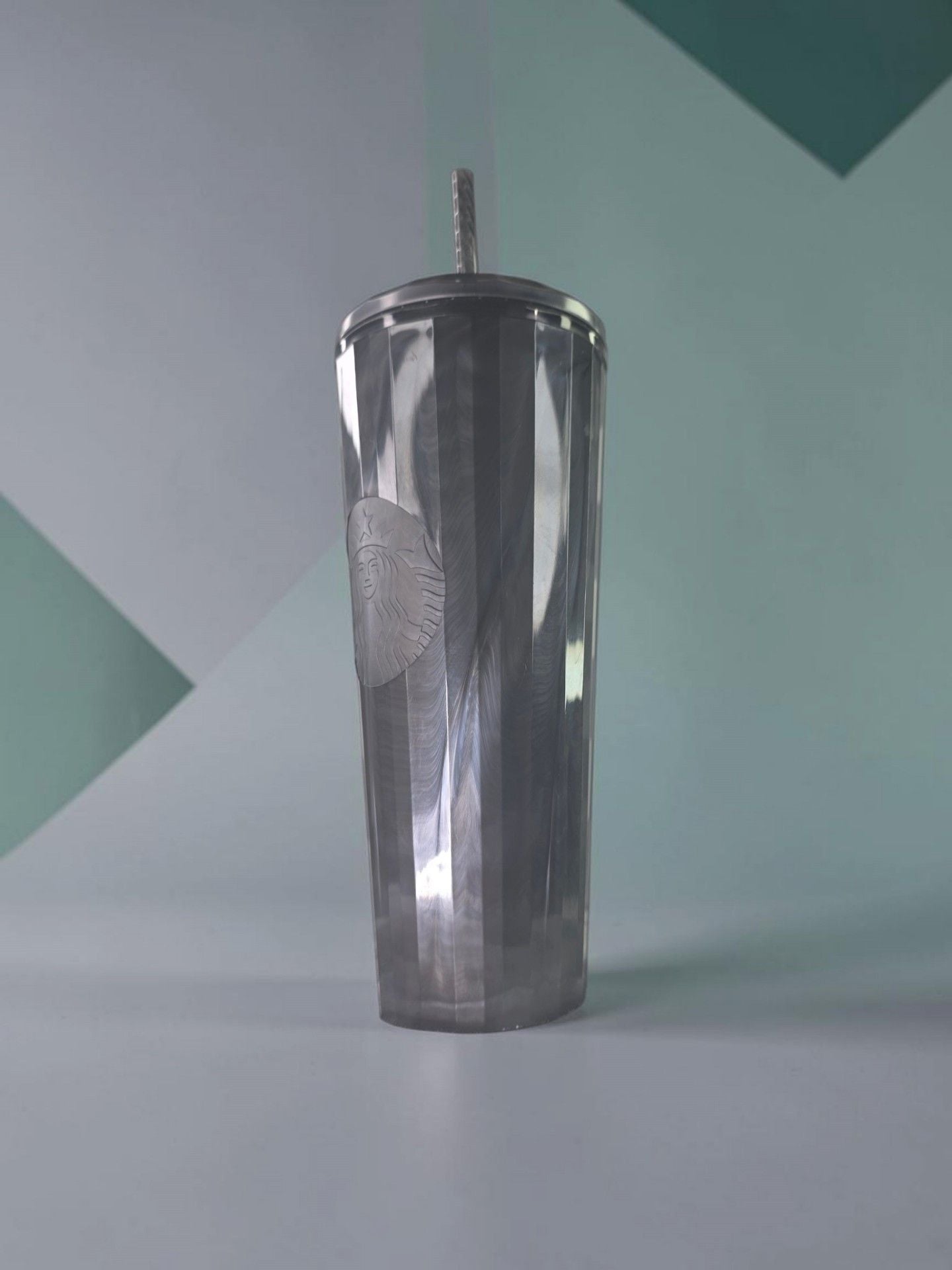 Starbucks Cold Tumbler 24 OZ Black Pearl Marbled Pleated 6