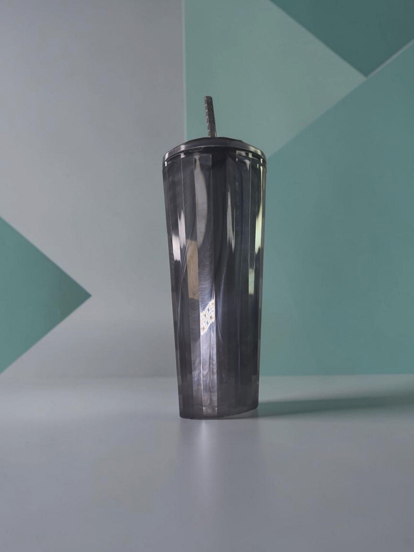 Starbucks Cold Tumbler 24 OZ Black Pearl Marbled Pleated 8