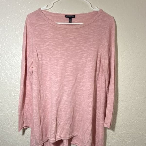 Eileen Fisher Tunic Size M Pink Linen Cotton A-Line Asymmetrical