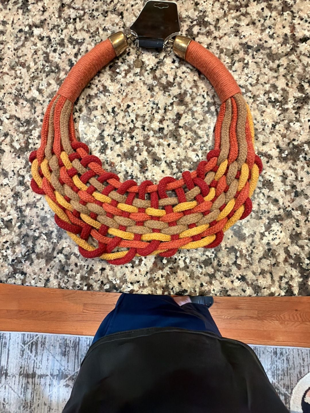 Unbranded Woven Rope Statement Necklace Fall Colors 4