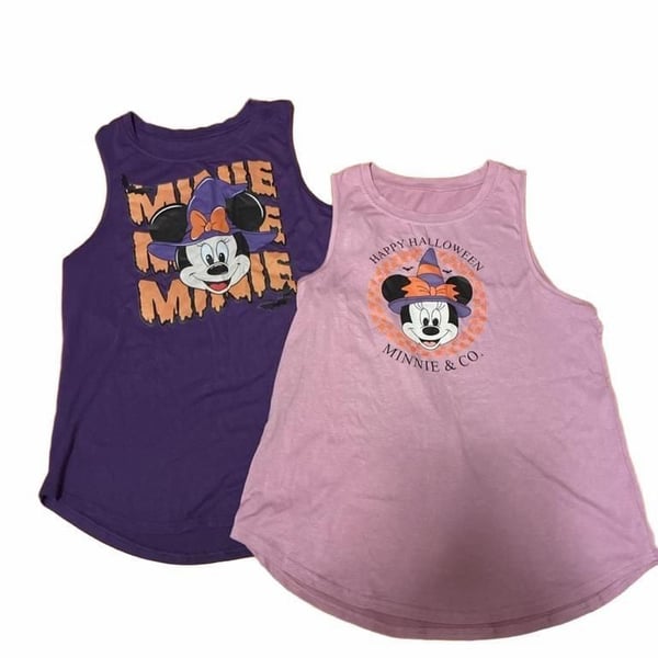 2-Disney Minnie Mouse Halloween Witch Tank Tops Set Size L (bundle)