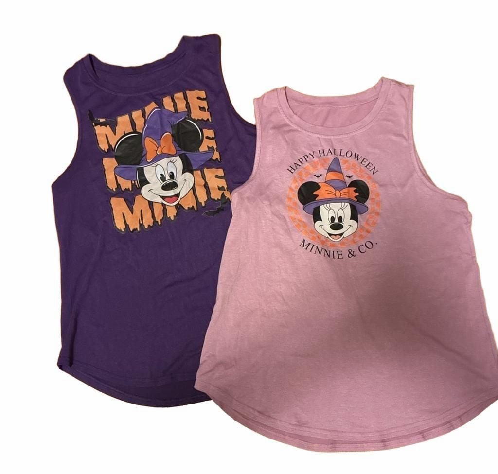 2-Disney Minnie Mouse Halloween Witch Tank Tops Set Size L (bundle) 2