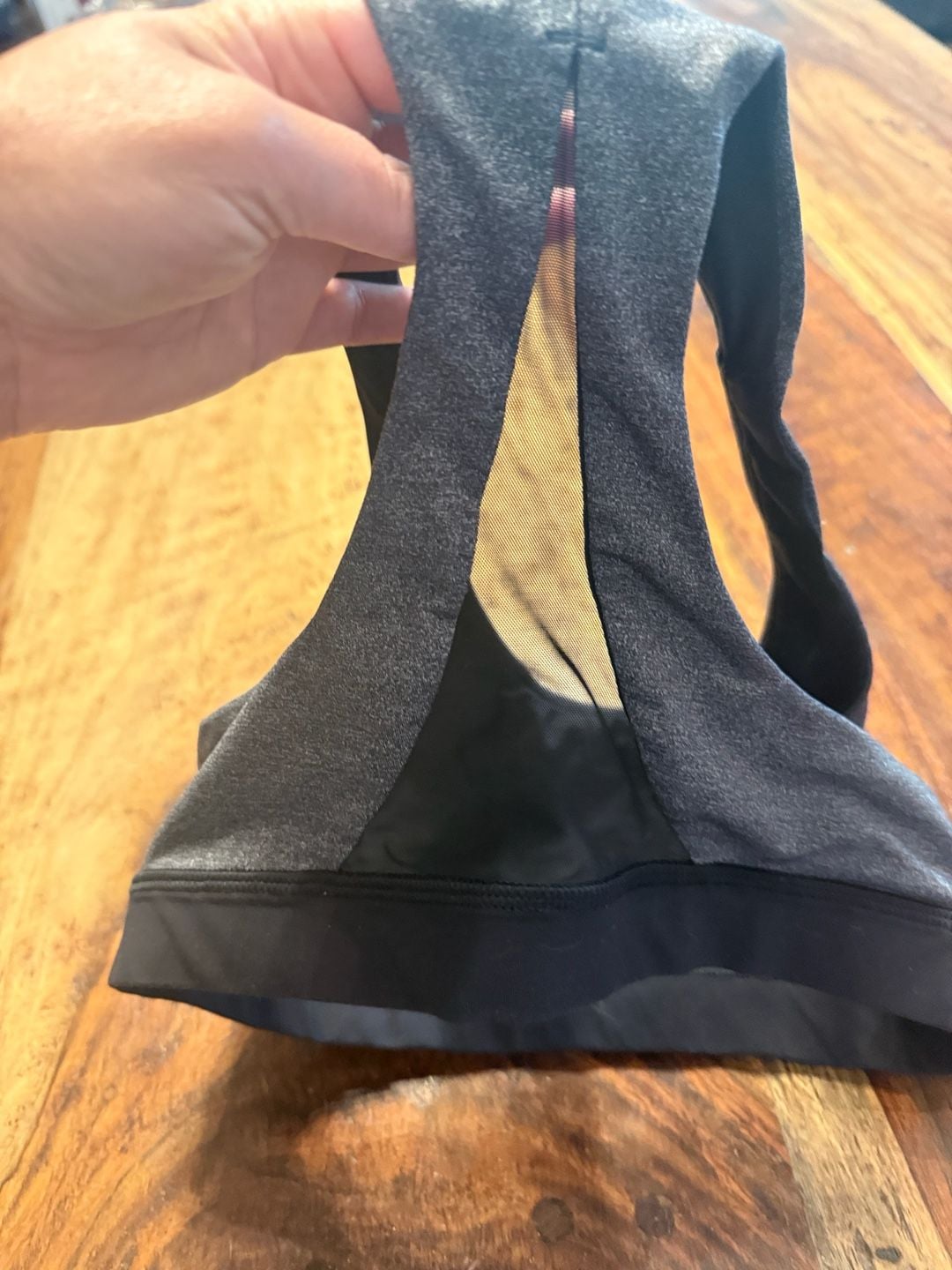 Lululemon Invigorate Mesh Back Bra Grey Black Workout Sports Bra 5