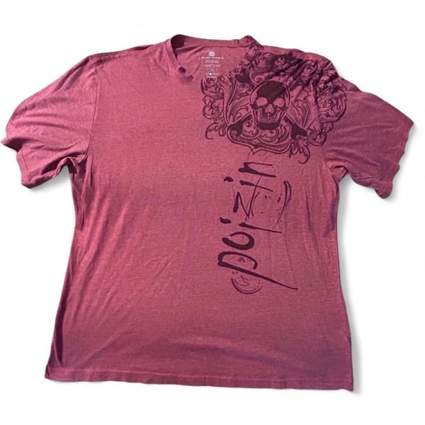 Levelwear T-Shirt Size L Red Skull Graphic Y2K Grunge Gothic