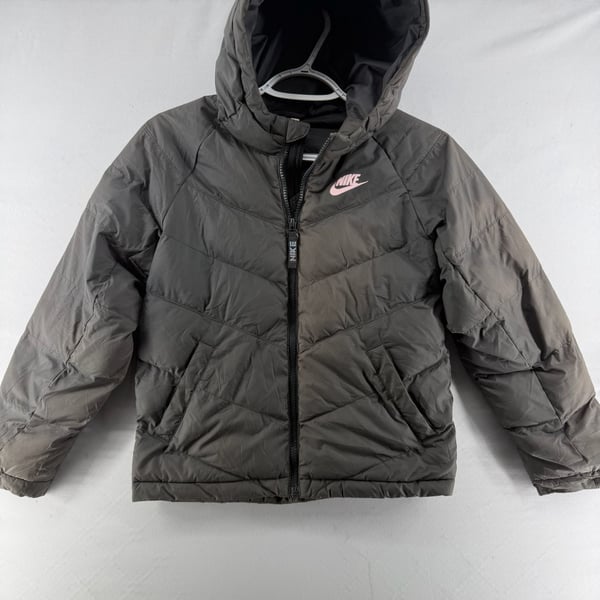 1647 YS Nike Puffer Jacket Black Hooded Winter Coat