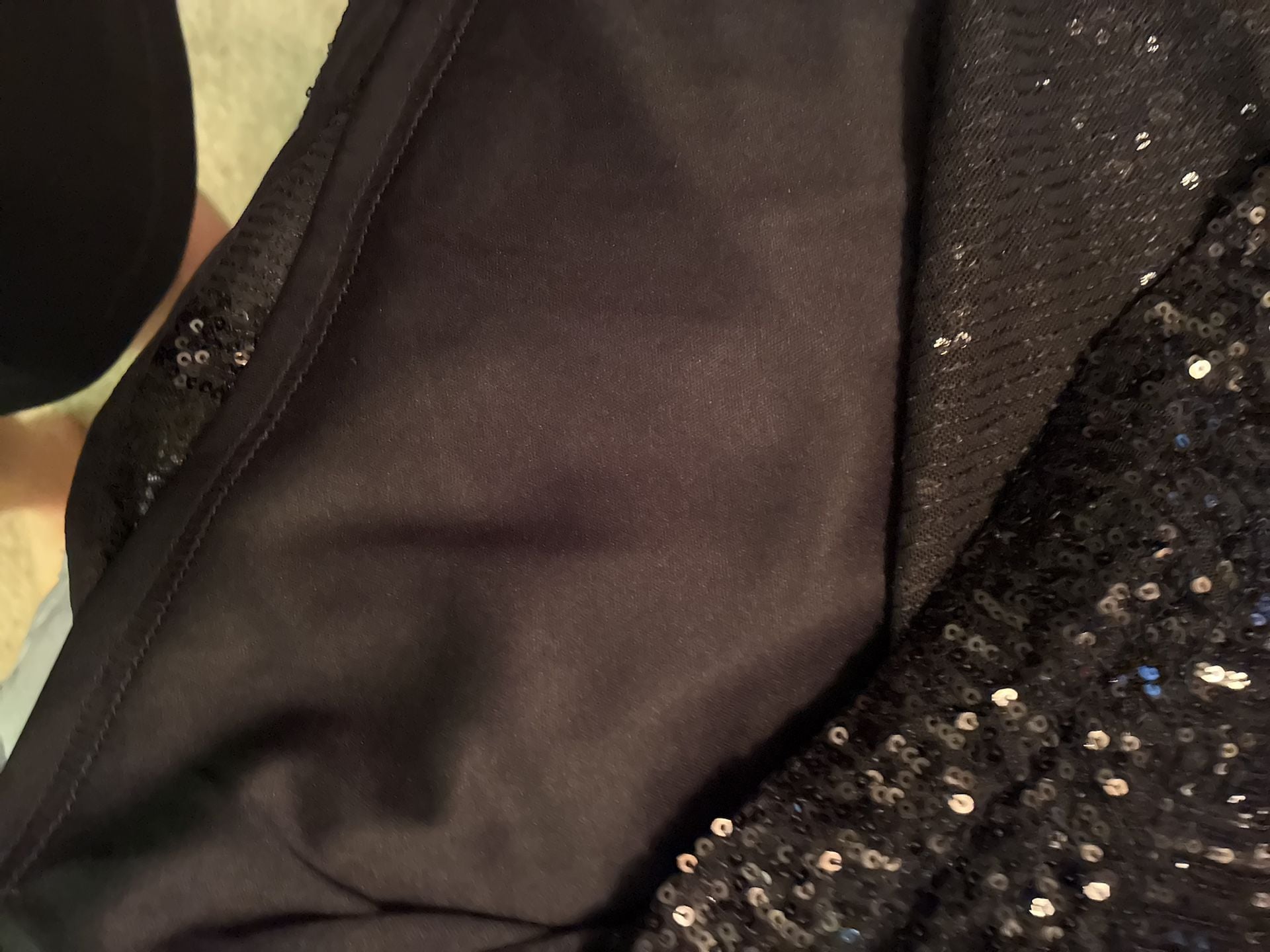 Belle Badgley Mischka Dress Size 10 Black Sequin Long Sleeve A813 7