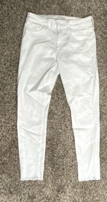 Joe's Jeans Skinny Ankle Jeans Size 27 White Raw Hem 2