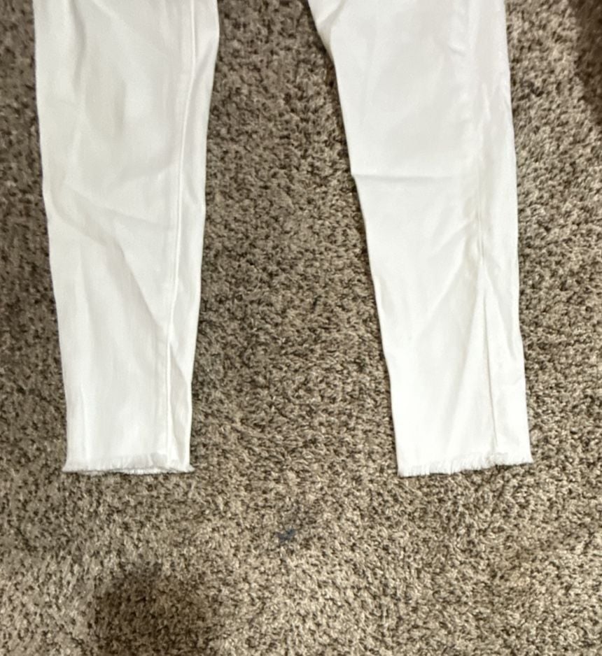Joe's Jeans Skinny Ankle Jeans Size 27 White Raw Hem 3