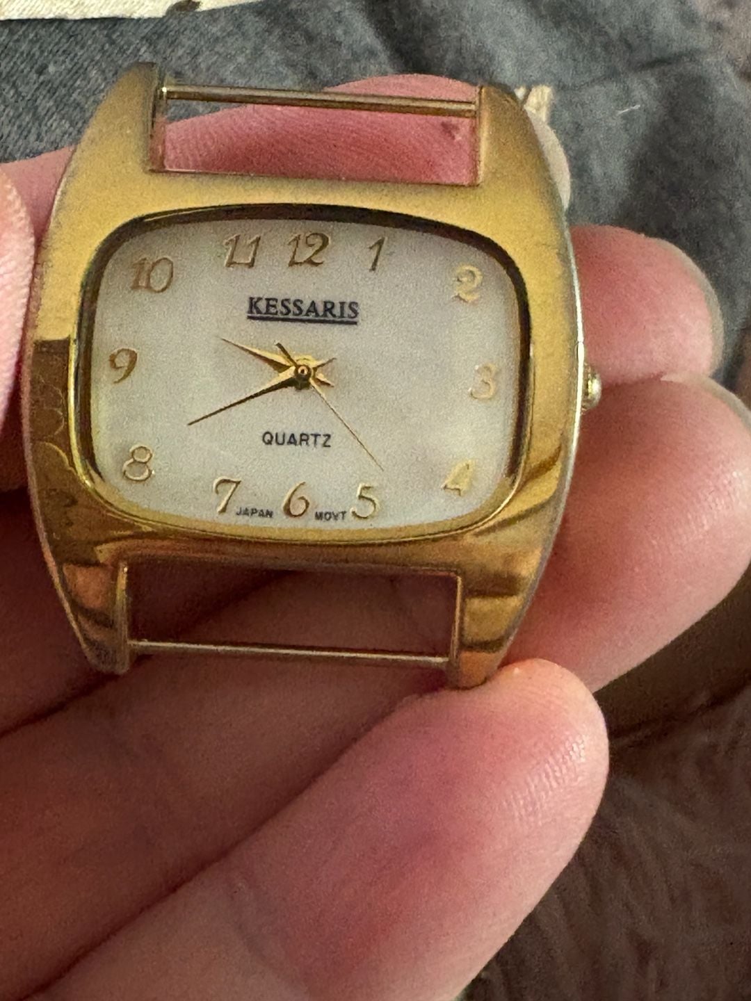 Kessaris Interchangeable Strap Watch Set Gold Tone Mother Of Pearl 7