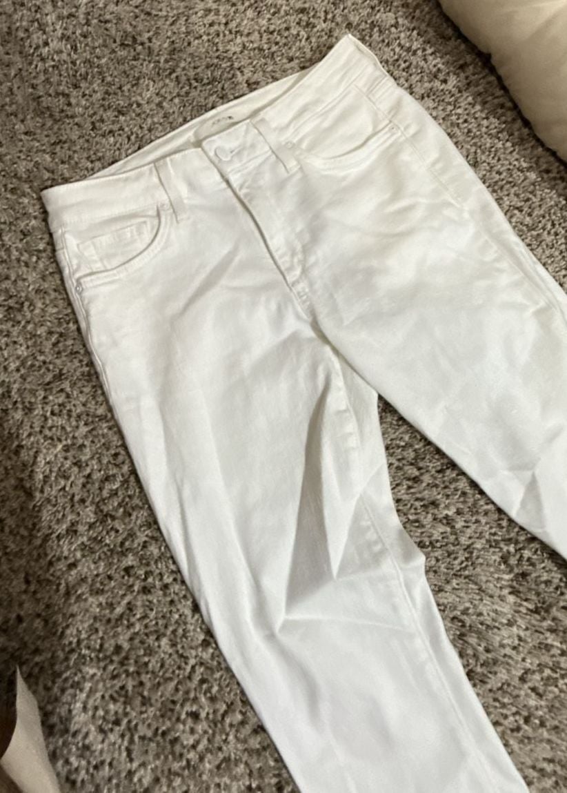 Joe's Jeans Skinny Ankle Jeans Size 27 White Raw Hem 4