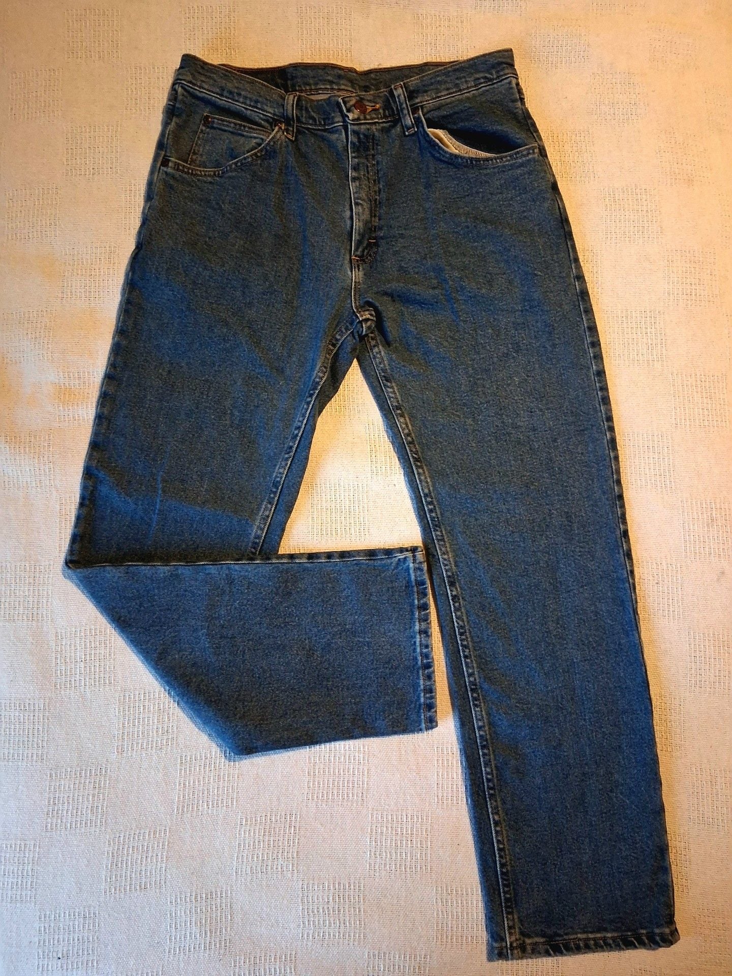 Wrangler Straight Leg Jeans 32x30 Blue Cotton Denim 2