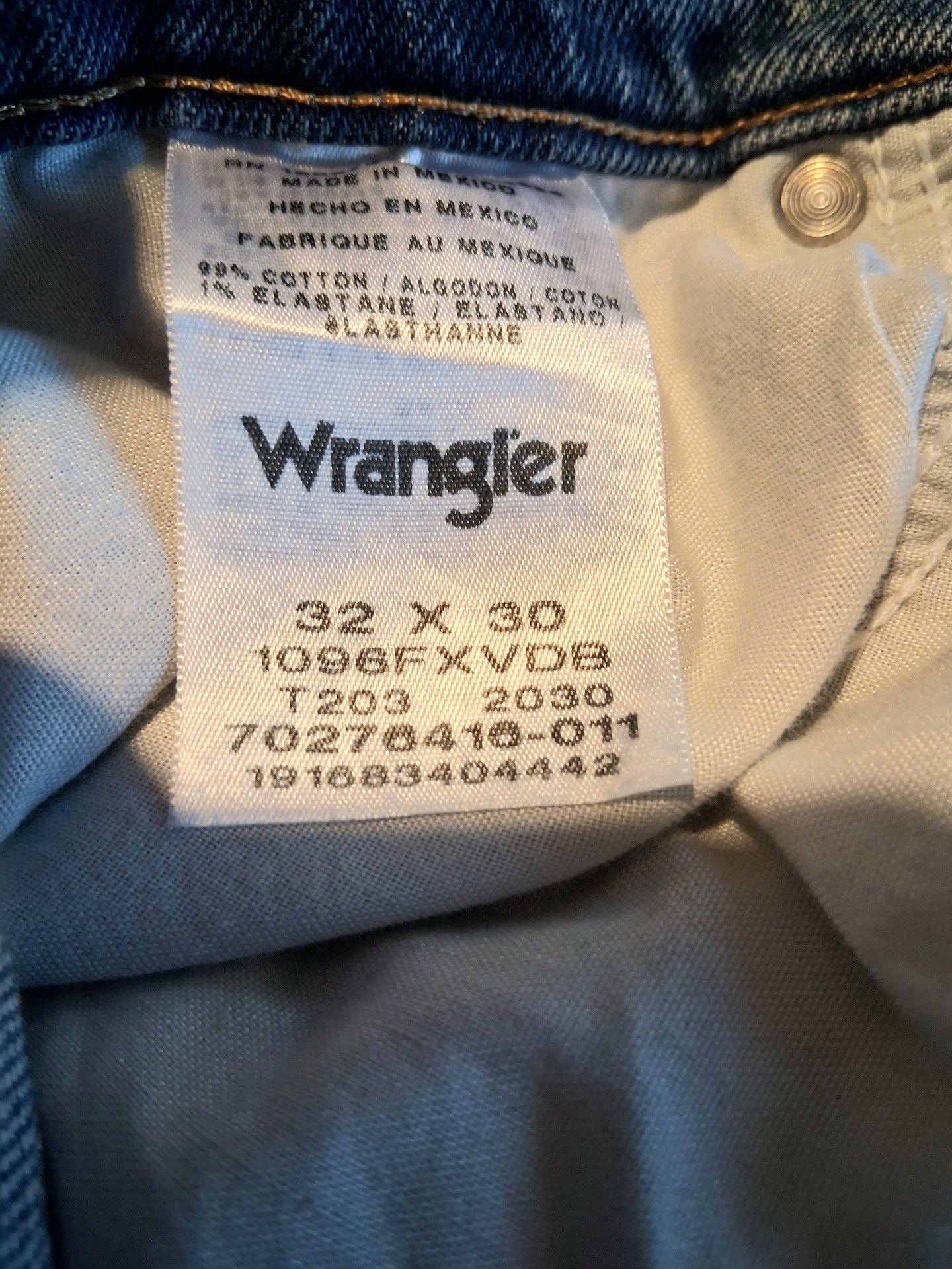 Wrangler Straight Leg Jeans 32x30 Blue Cotton Denim 3