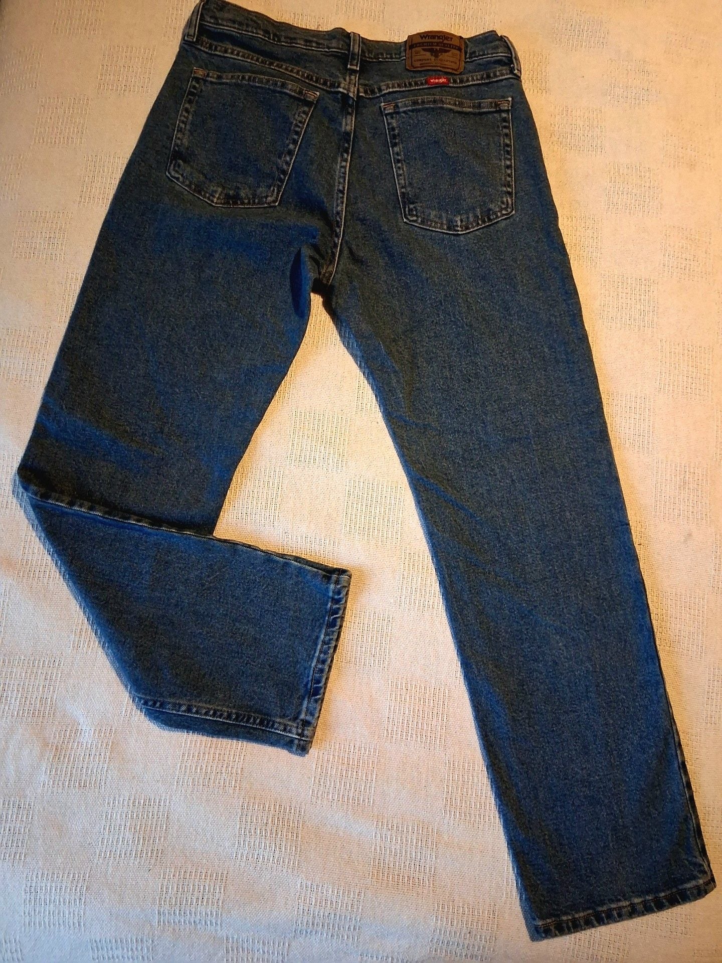 Wrangler Straight Leg Jeans 32x30 Blue Cotton Denim 5