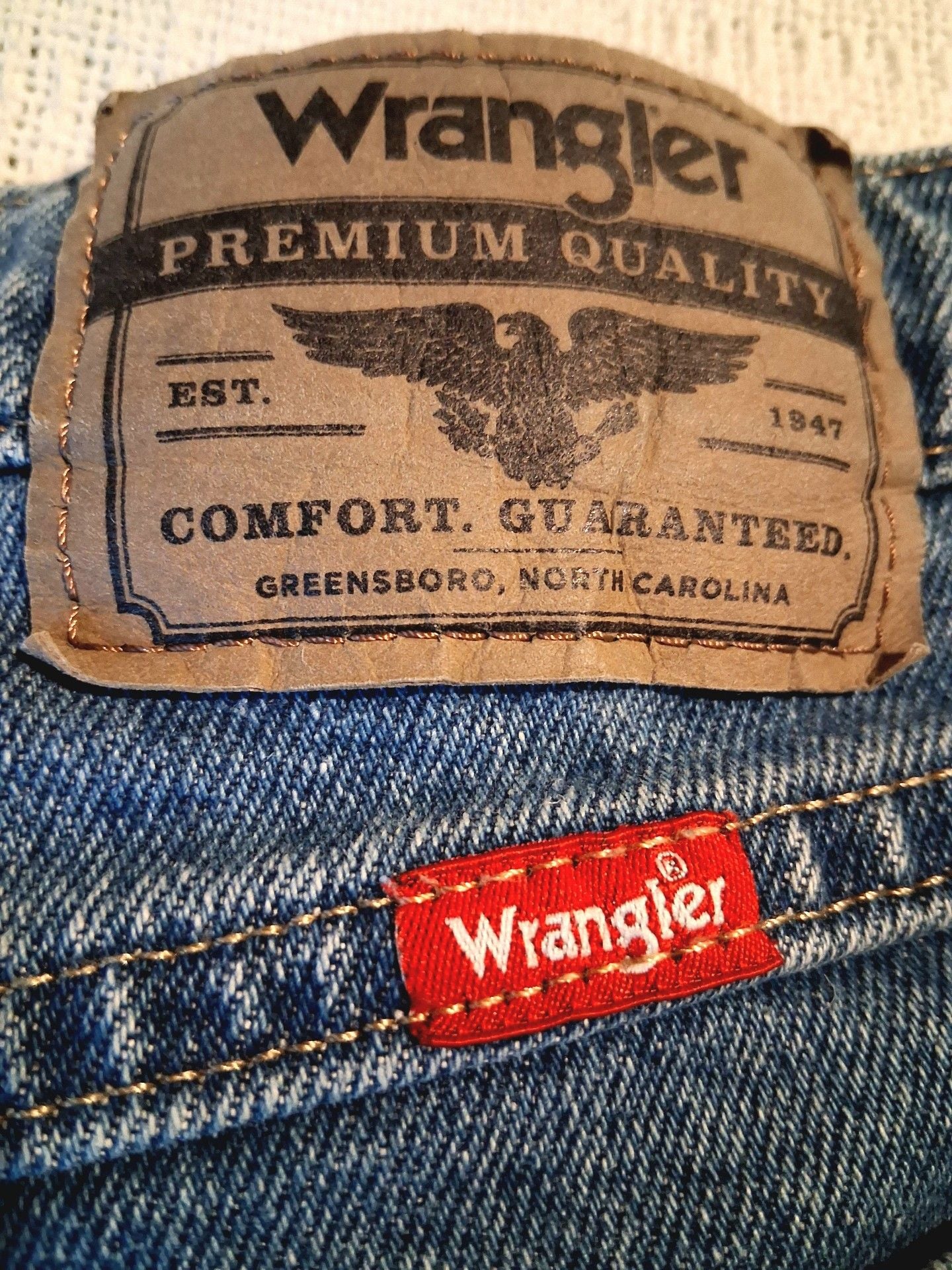 Wrangler Straight Leg Jeans 32x30 Blue Cotton Denim 6