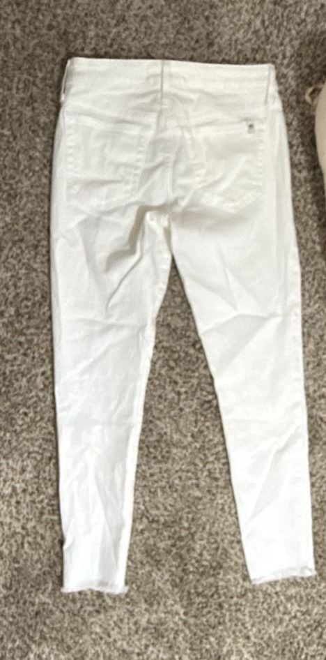 Joe's Jeans Skinny Ankle Jeans Size 27 White Raw Hem 7