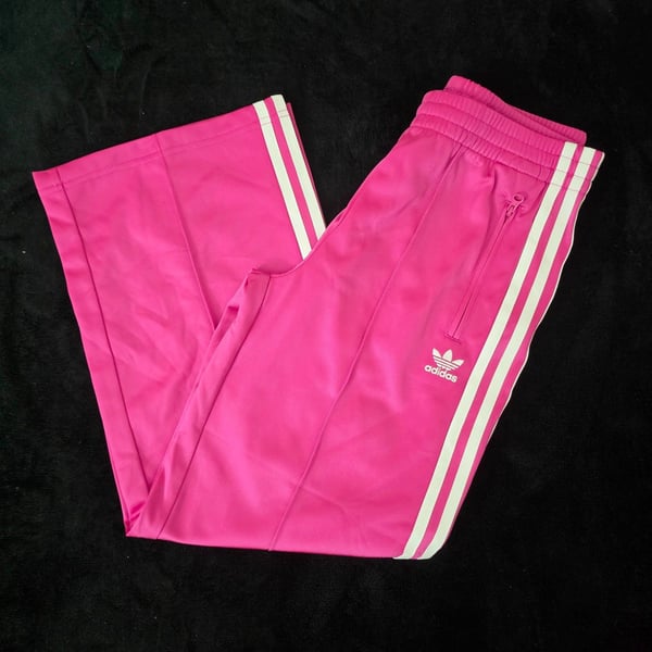 adidas Originals Kids Firebird Wide Leg Tricot Track Pants Pink Medium
