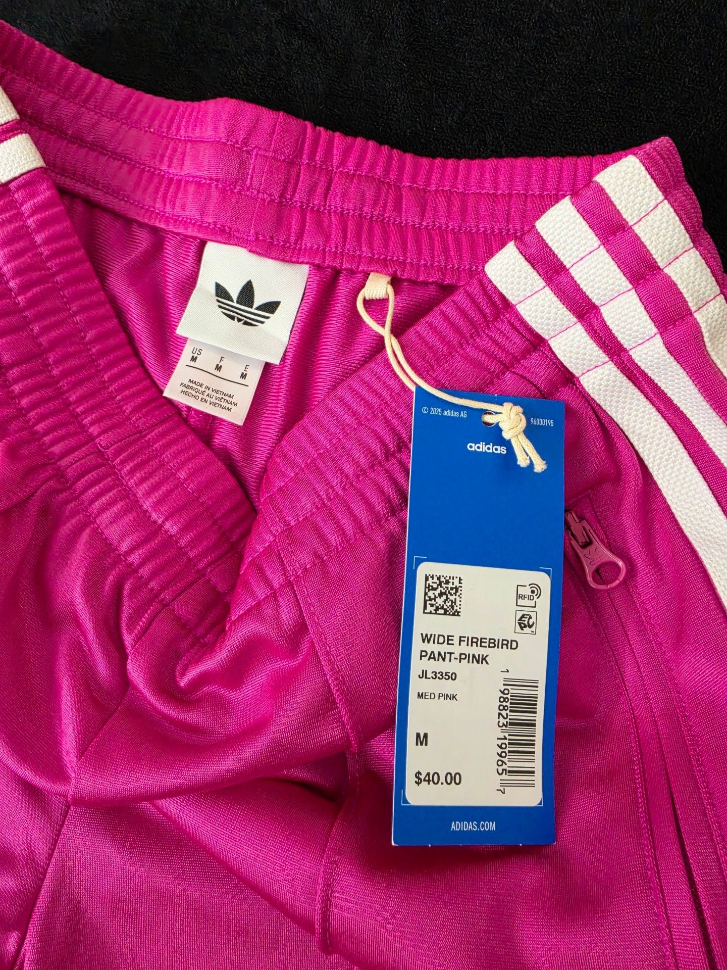 adidas Originals Kids Firebird Wide Leg Tricot Track Pants Pink Medium
6