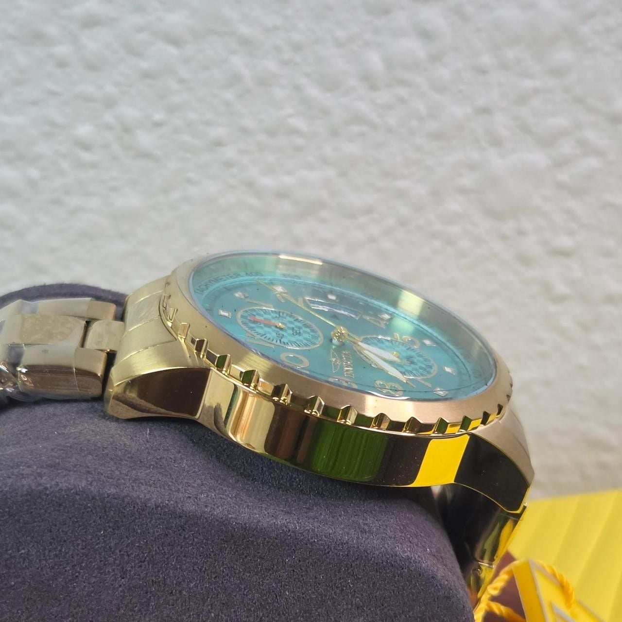 Invicta Chronograph Gold-Tone Turquoise Dial Watch 5