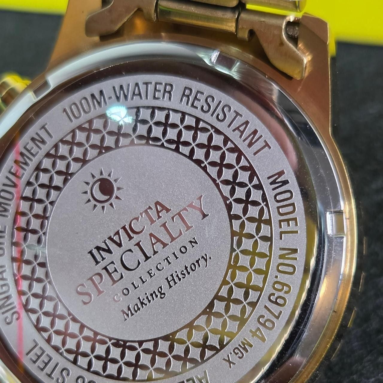 Invicta Chronograph Gold-Tone Turquoise Dial Watch 6