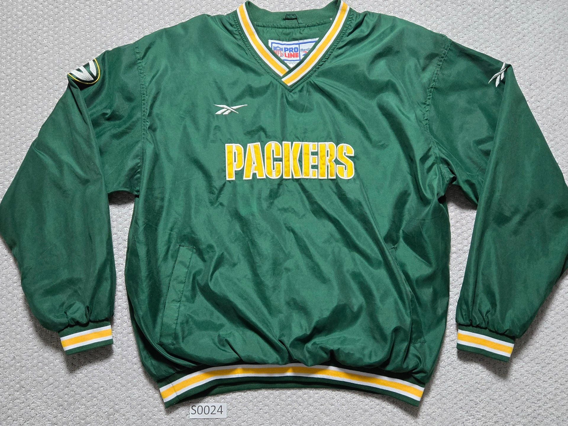 Vintage 1990s Reebok NFL Pro Line Green Bay Packers Windbreaker Pullover Jacket 1
