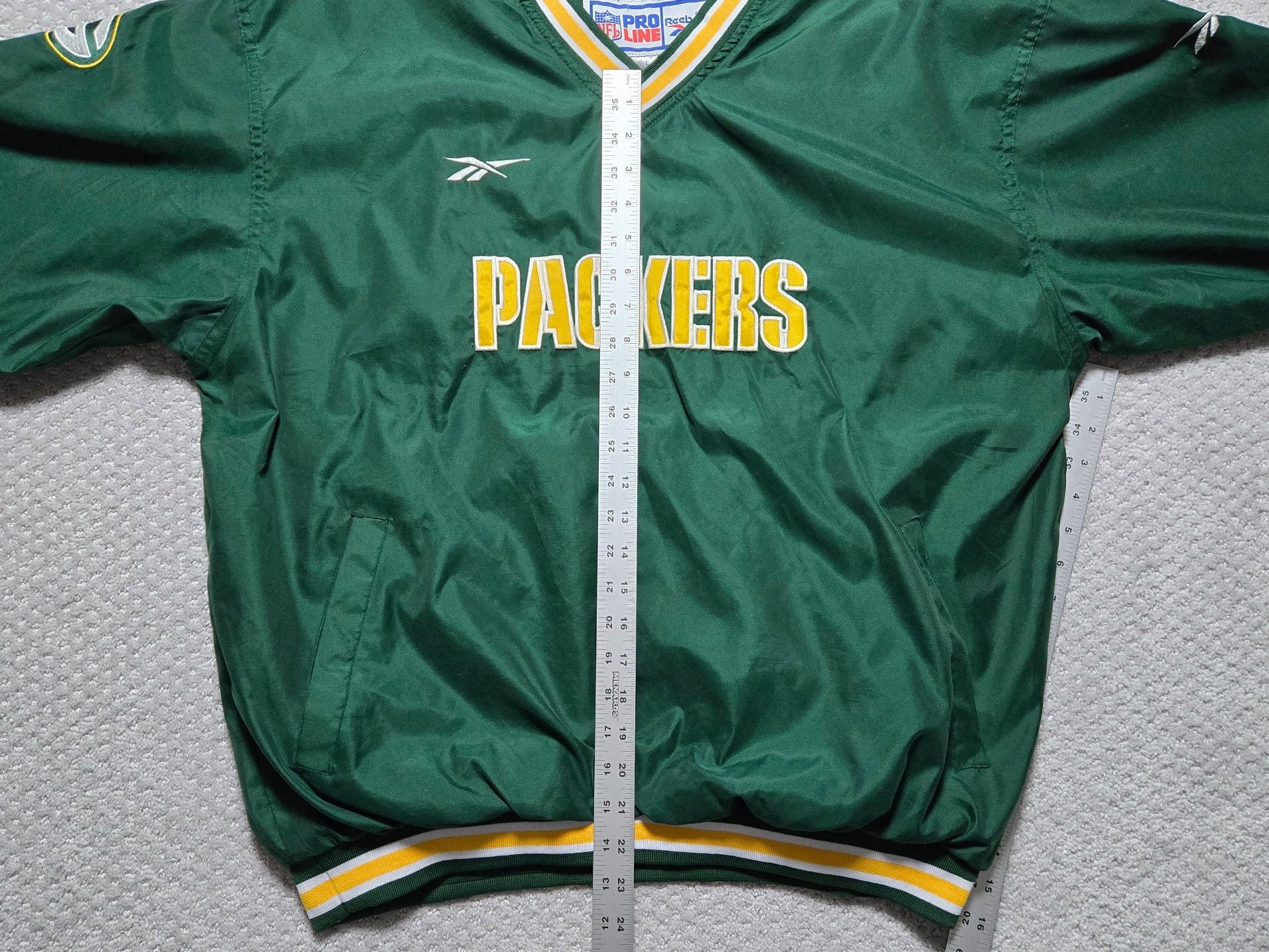 Vintage 1990s Reebok NFL Pro Line Green Bay Packers Windbreaker Pullover Jacket 4