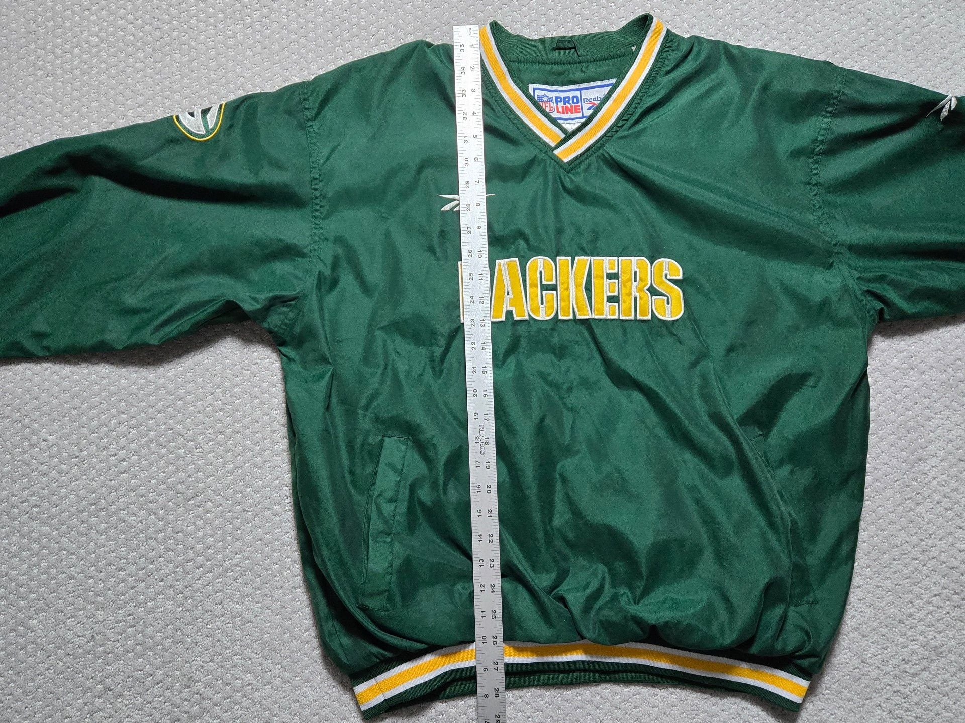 Vintage 1990s Reebok NFL Pro Line Green Bay Packers Windbreaker Pullover Jacket 5