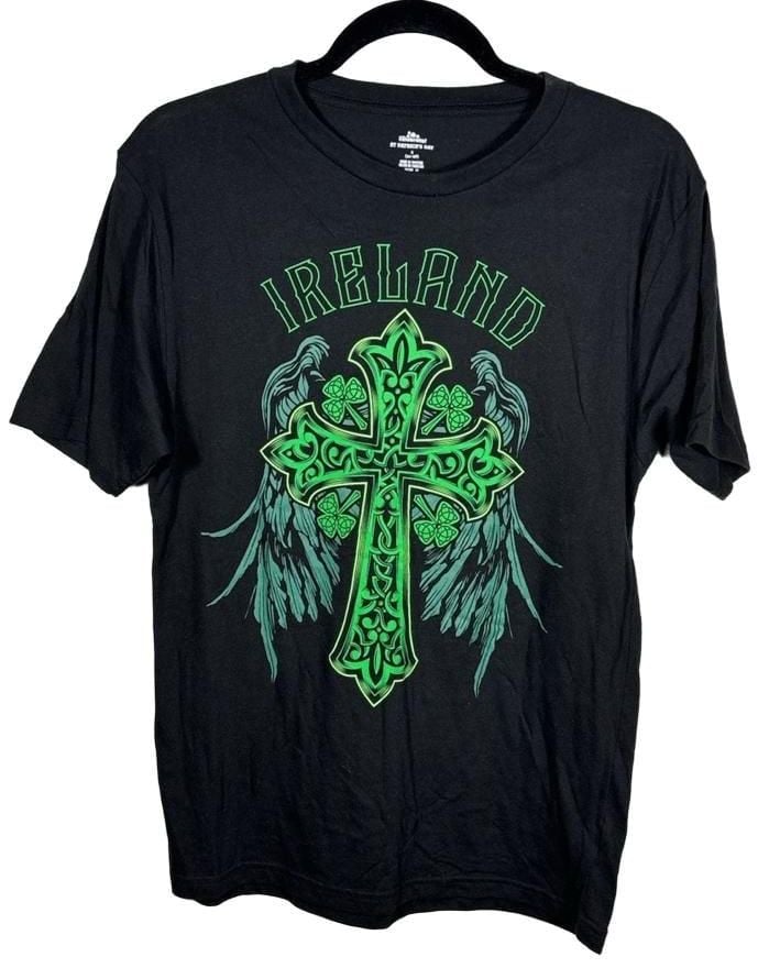 Way To Celebrate Ireland St Patricks Day T-Shirt Size S Black Celtic Cross 2