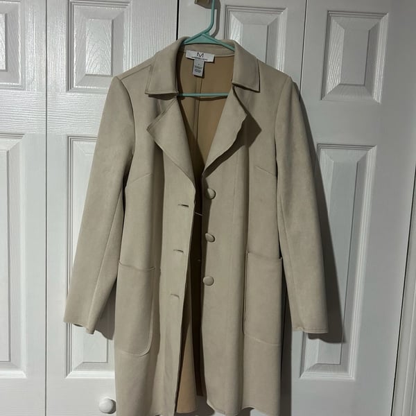 Magaschoni Coat Beige Suede Trench
