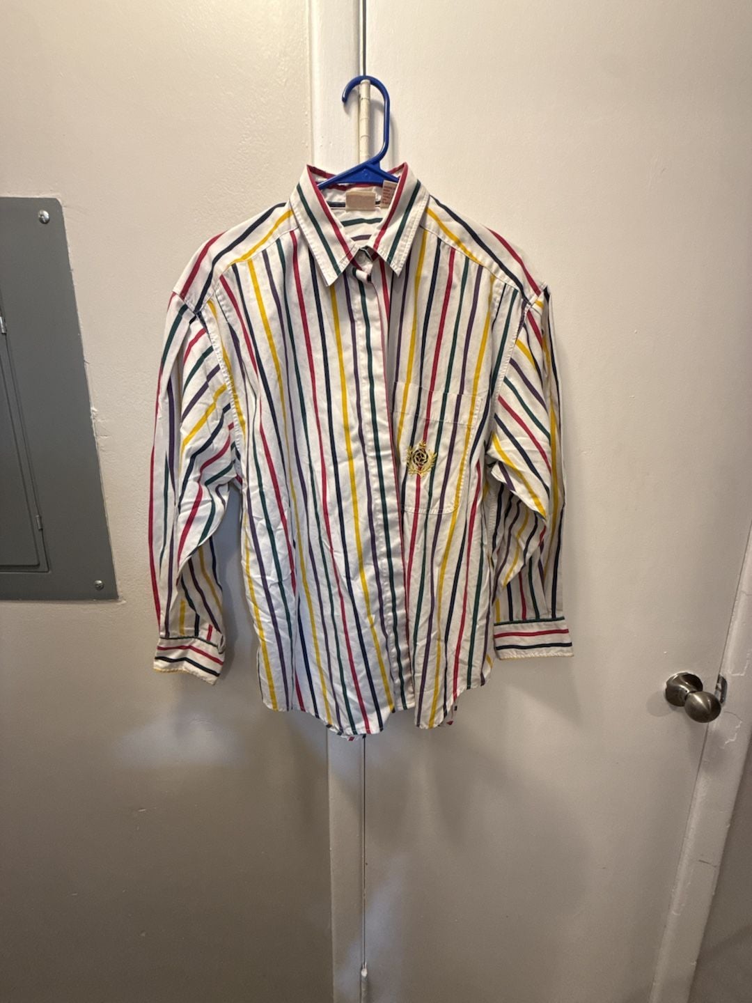 Huntington Ridge Striped Button Down Shirt Size L Multicolor 2