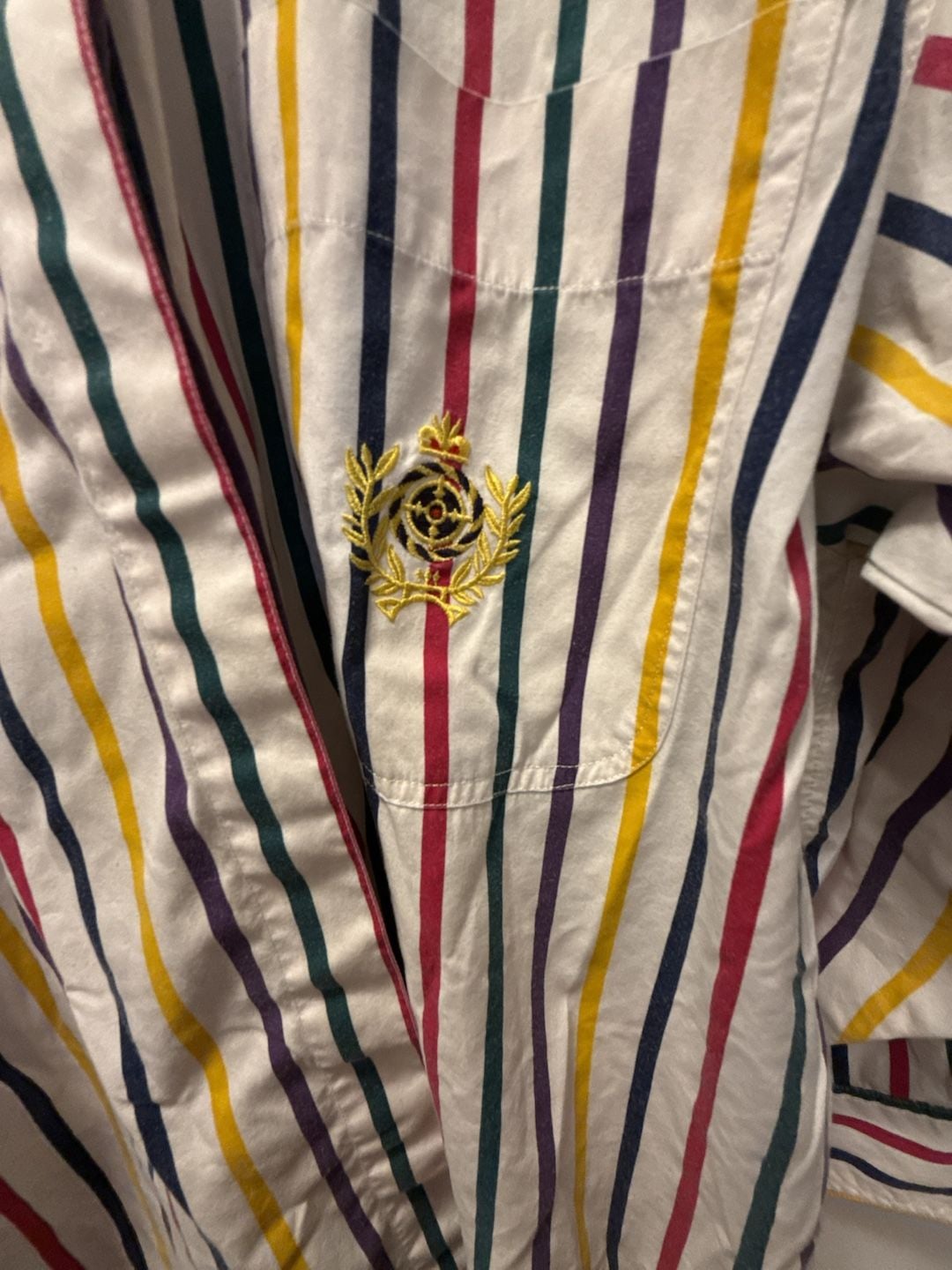 Huntington Ridge Striped Button Down Shirt Size L Multicolor 3