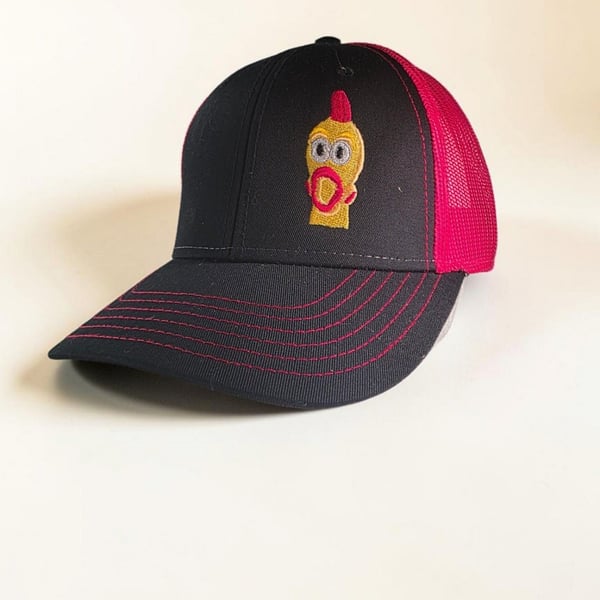 Dave's Hot Chicken Trucker Hat Black Red Mesh Snapback