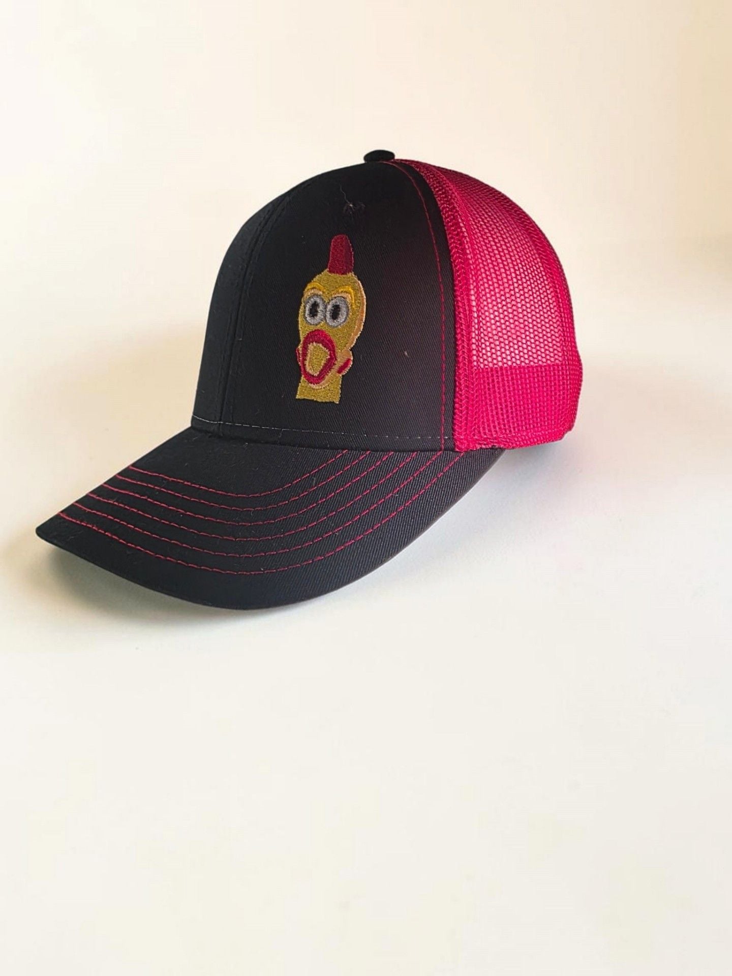 Dave's Hot Chicken Trucker Hat Black Red Mesh Snapback 3