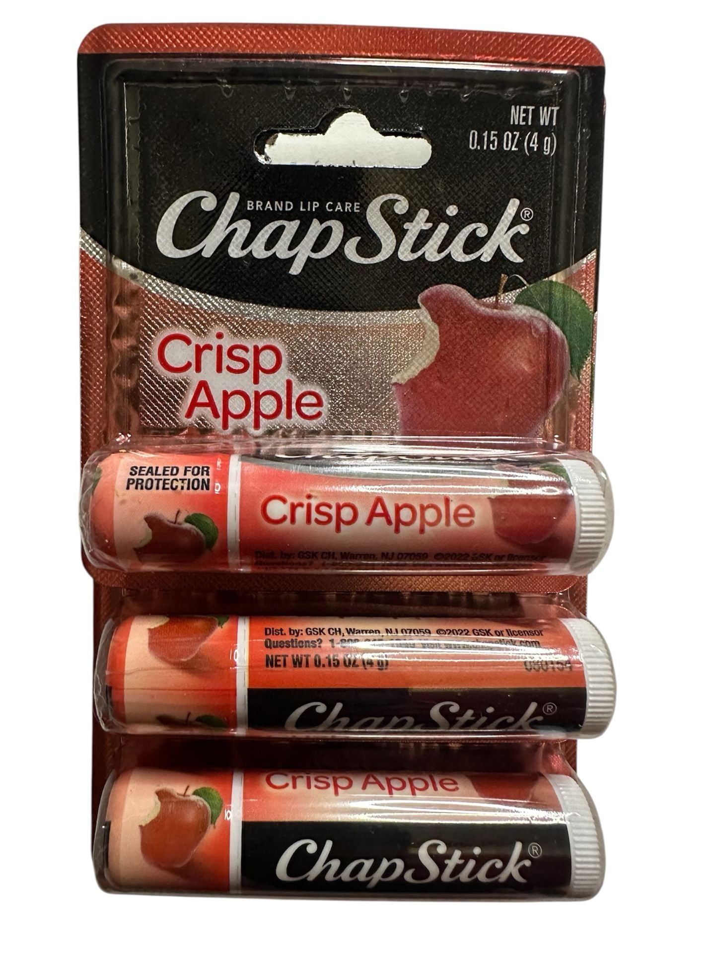 ChapStick Crisp Apple Lip Balm Size 0.15 oz Pack of 3 1
